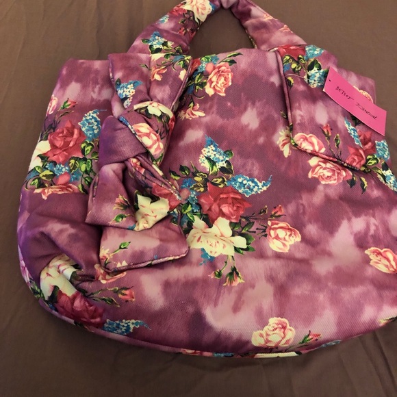 Betsey Johnson Pillow Talk Purple Multicolored Floral Oversized Tote NWT - Picture 11 of 12